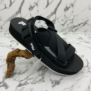 Men’s Fila Sol-Slide V2 Black | White Sandals NWT